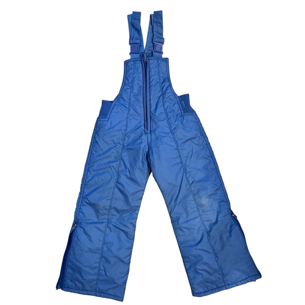 COPPER MTN Kids Unisex Size 4 Blue Snow Bib Overalls Adjustable Zip Up Winter